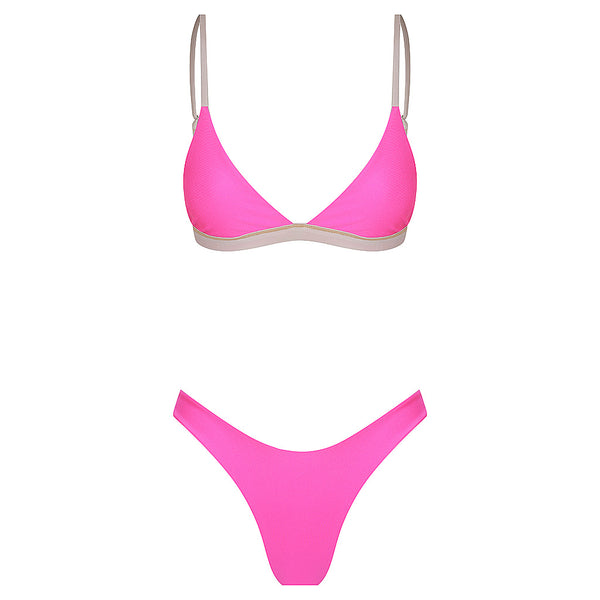 Pinky Beach Bikini in Flamingo Reversible